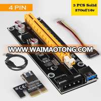 PCI-E 1x to 16x Mining Machine Riser card x1 to x16 with USB 3.0 & SATA Power Cable